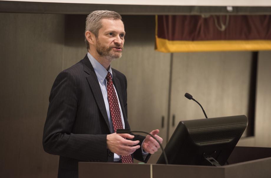 Dean Thomas J. Miles delivered a keynote address to students and their families.