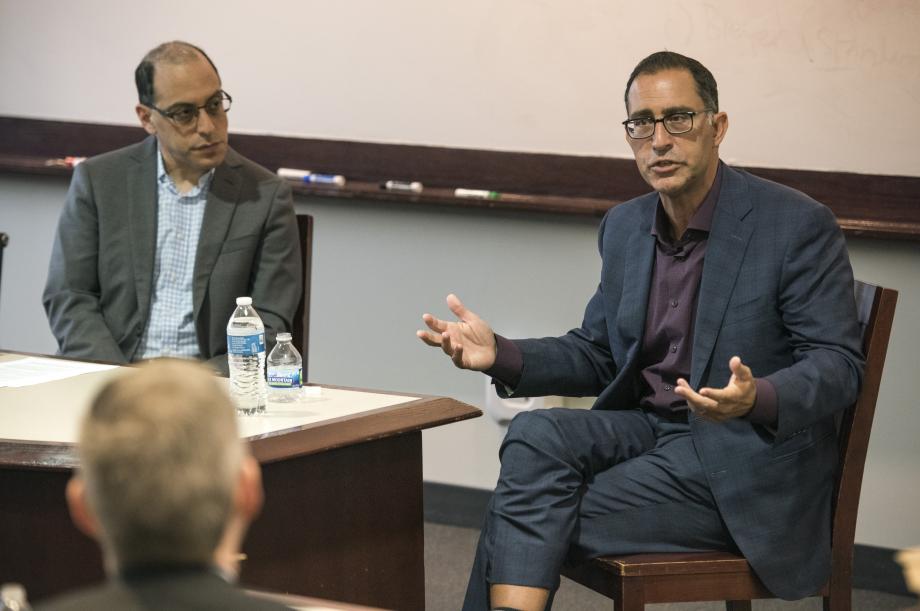 Lior Strahilevitz looks on as Judge Chhabria discusses his career.