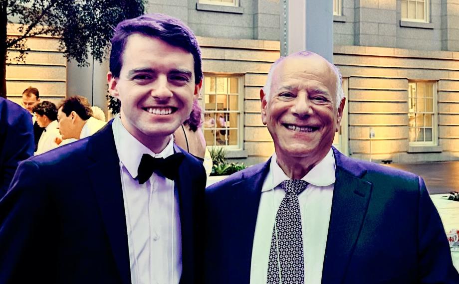 Student Nathan Hensley with Chuck Wolf