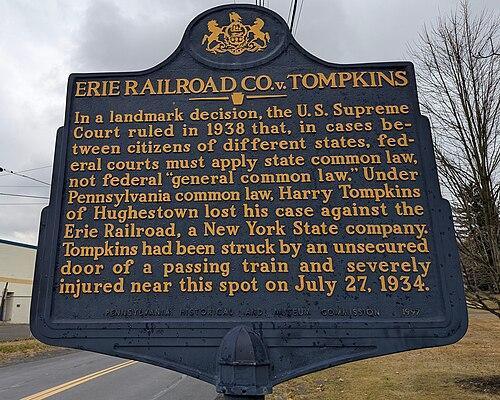 Historical sign for Eerie Railroad