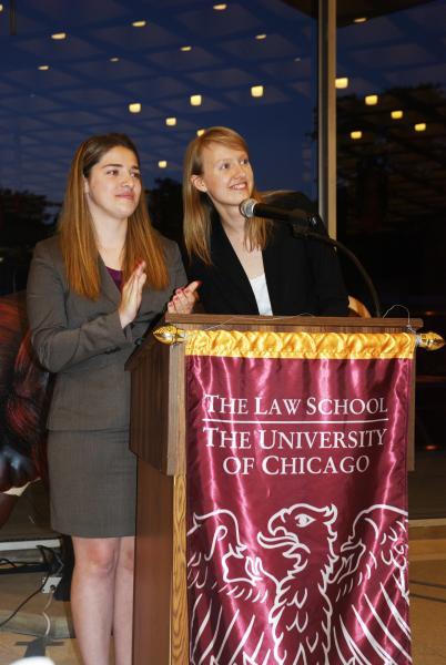 Tara Tavernia and Sigrid Jernudd announce faculty awards. Tara Tavernia and Sigrid Jernudd announce faculty awards.