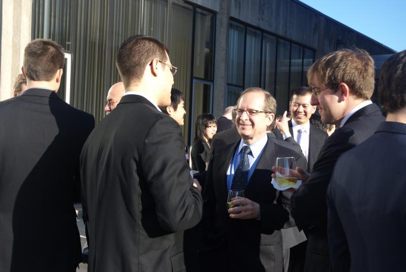 Professor Douglas Baird interacts with students. 