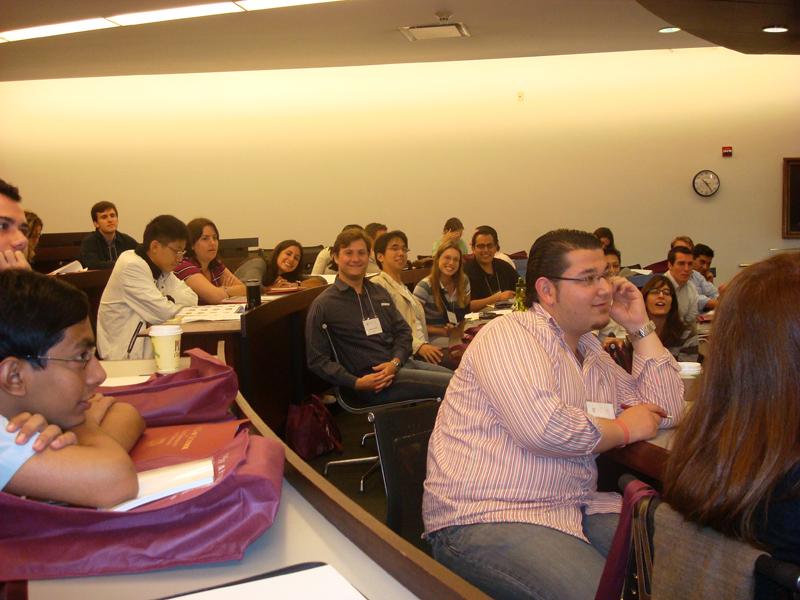 During orientation LLMs learn about the Law School and the LLM experience under the guidance of Dean Richard Badger. LLM Orientation in Classroom II