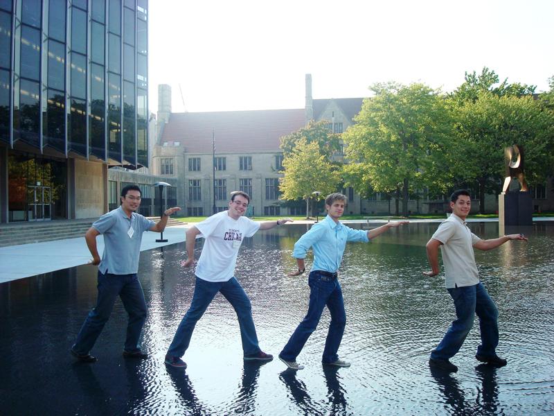 LLMs were excited to discover the Law School's brand new zero-depth fountain during their first days at the law school. Enjoying the brand new zero-depth fountain