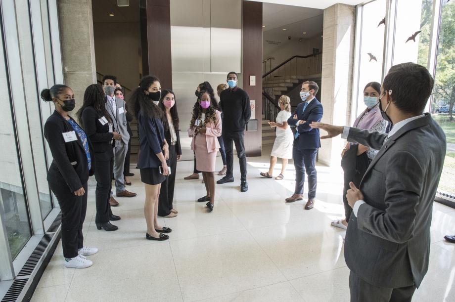 Last year’s Pre-Orientation students also led a tour of the Law School.