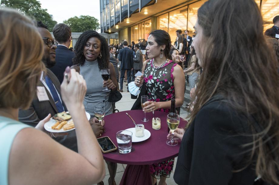 The reception gave members of the class a chance to mingle with new friends, faculty, and administrators.