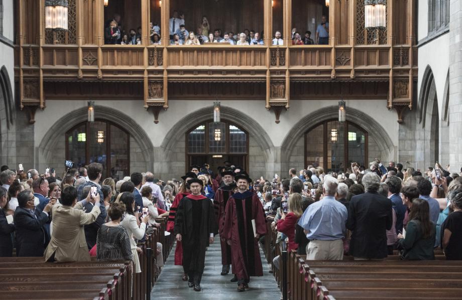 The beginning of the procession inside Rockefeller Chapel.