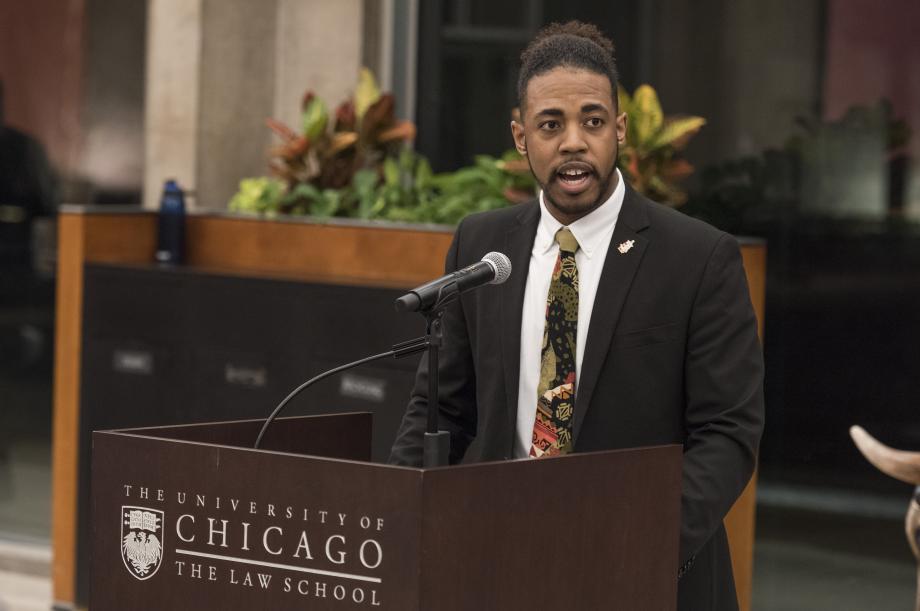 Robert Johnson, '23, the President of BLSA, welcomed the guests and introduced Dean Miles to start the evening. 