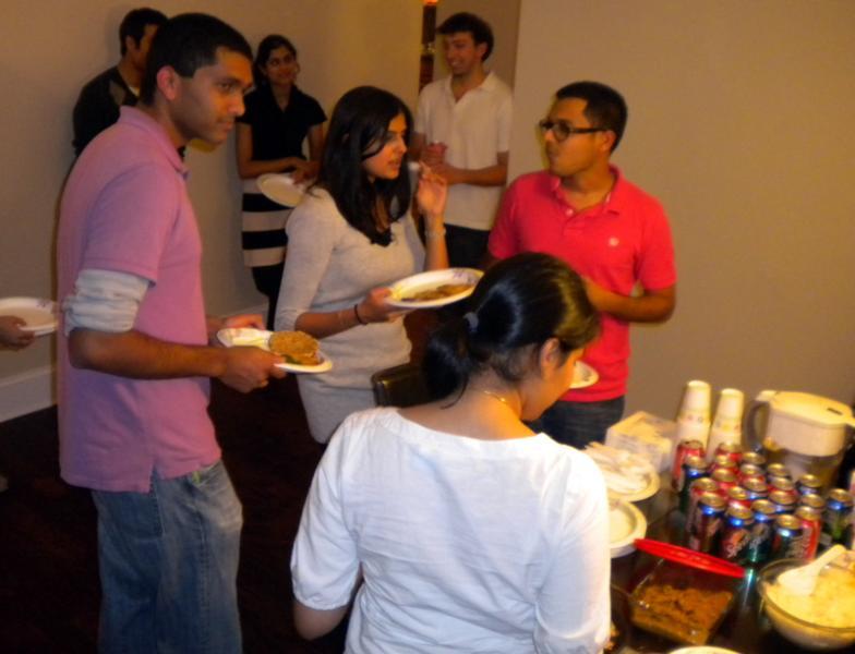 South Asian Law Students Association members enjoying the feast.