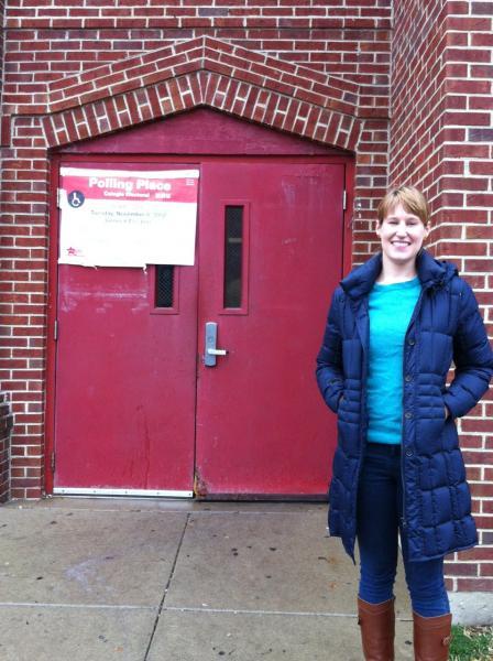 Julia Napier, '14, goes to vote. 