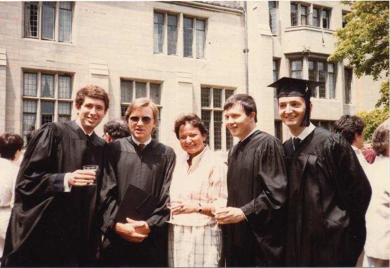 Roberta Evans, ’61, and graduates in 1985.