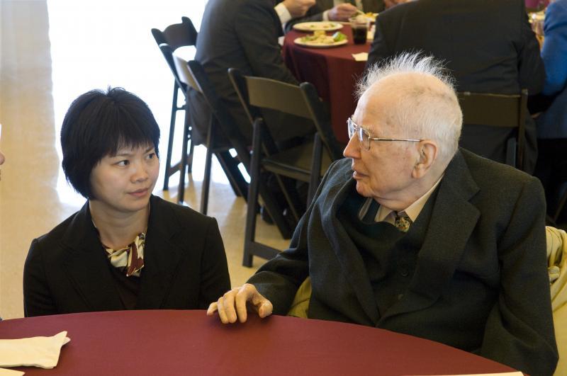 Ruoying Chen and Professor Coase 