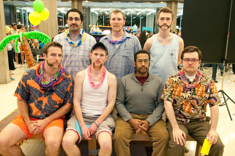 Contestants in the Oliver Wendell Holmes mustache contest. 