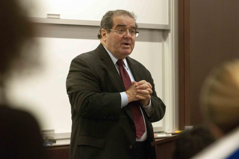 Justice Scalia addressed 130 students at a lunchtime talk on February 14, 2012 and took questions. 