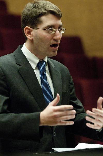 Oralist Shai Bronshtein, University of Chicago '12, in the finals.  He was named the competition's overall best oralist. 