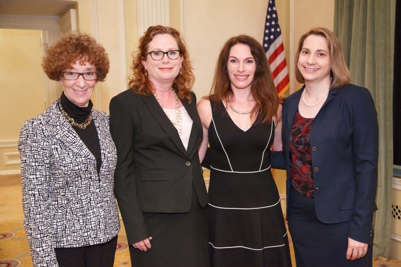 Amy Gardner, right, with past honorees Fay Clayton, Maria Woltjen, and Siegler.