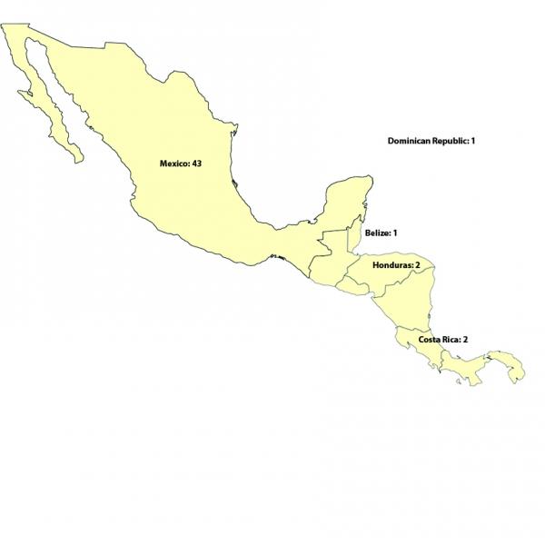 map of Central America