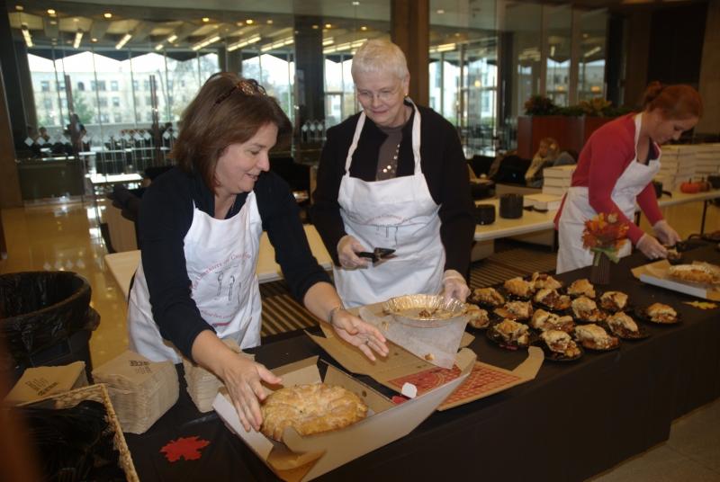 Susan Curry and Abbie Willard were among many administrators who served pie. Susan Curry and Abbie Willard were among many administrators who served pie.