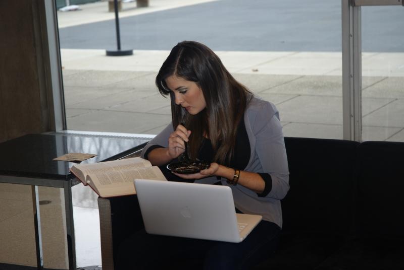 Some students paired their pie with studying. Some students paired their pie with studying.