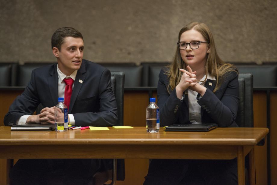 Tate Wines and Abigail Majane, both '18, took first place.