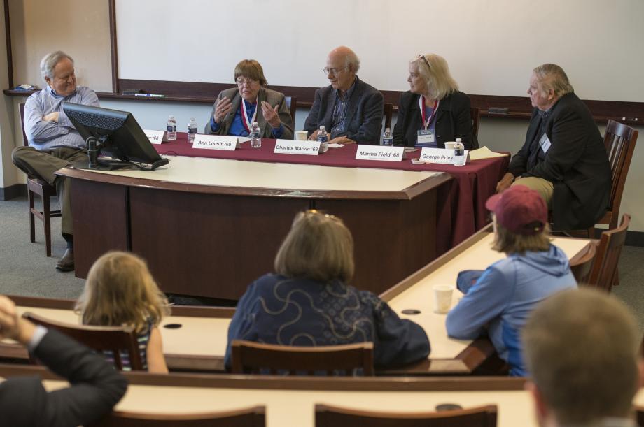 Reunion celebrants from all classes were invited to join in a panel discussion, hosted by the Class of 1968, about how the scope of legal education has changed.