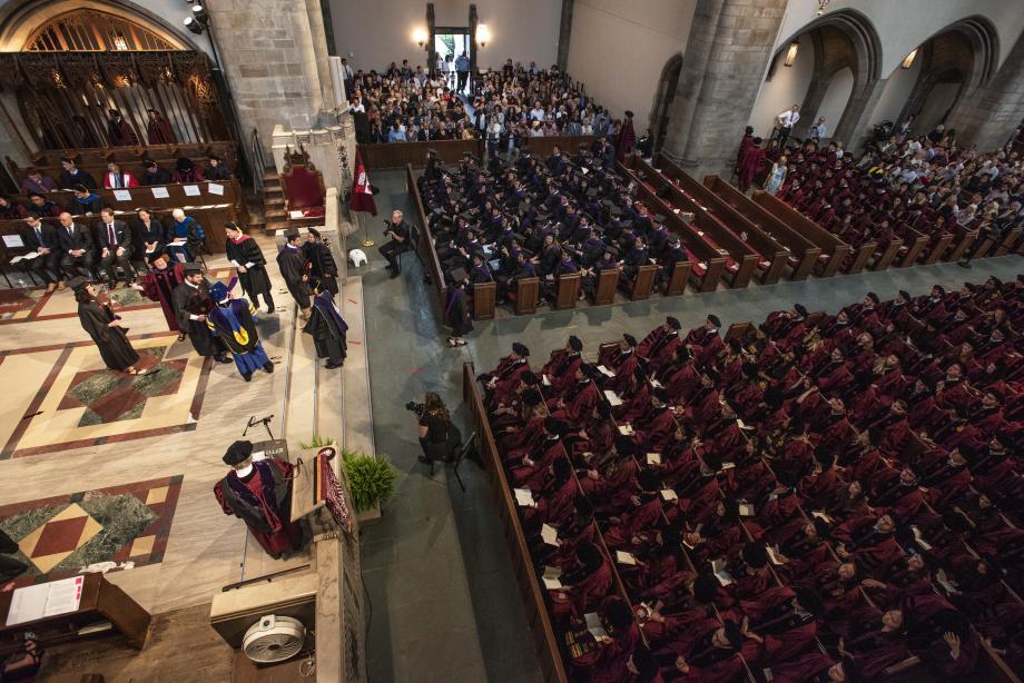 Members of the Law School’s Class of 2019 graduated on Saturday, June 15. The Diploma and Hooding Ceremony, which took place in Rockefeller Chapel, featured remarks by Dean Thomas J. Miles, Katherine Adams, ’90, and Professor David Weisbach. Members of the Law School’s Class of 2019 graduated on Saturday, June 15. The Diploma and Hooding Ceremony, which took place in Rockefeller Chapel, featured remarks by Dean Thomas J. Miles, Katherine Adams, ’90, and Professor David Weisbach.