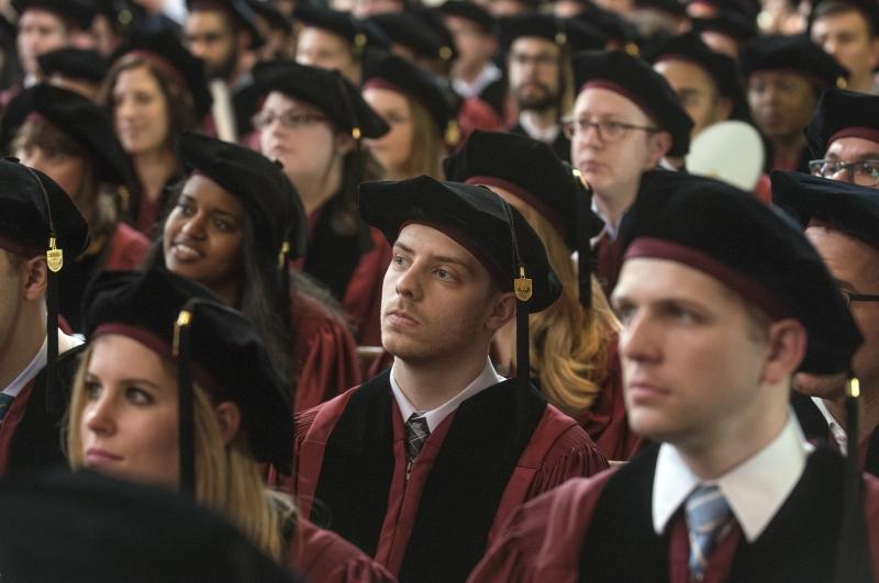 Members of the Class of 2016 listened as the ceremony began. Members of the Class of 2016 listened as the ceremony began.