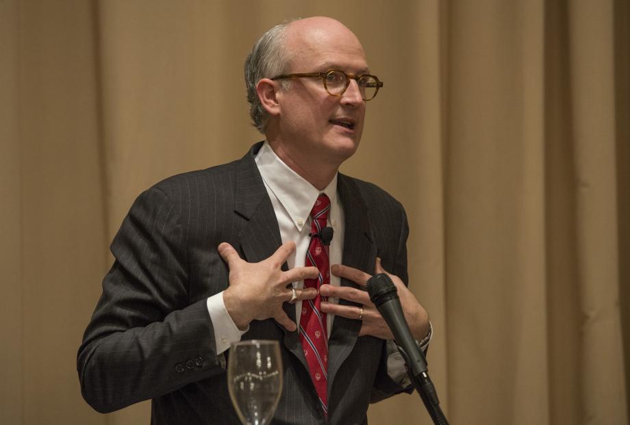 The weekend began with the annual Loop Luncheon downtown on Friday afternoon. Todd Henderson, Michael J. Marks Professor of Law, gave a talk titled “Lawyer CEOs." The weekend began with the annual Loop Luncheon downtown on Friday afternoon. Todd Henderson, Michael J. Marks Professor of Law, gave a talk titled “Lawyer CEOs."