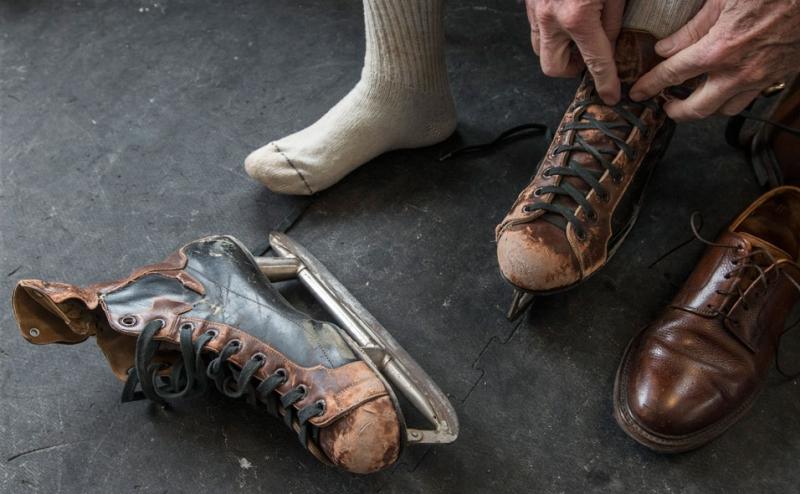 Professor R.H. Helmholz brought his own 50-year-old skates.