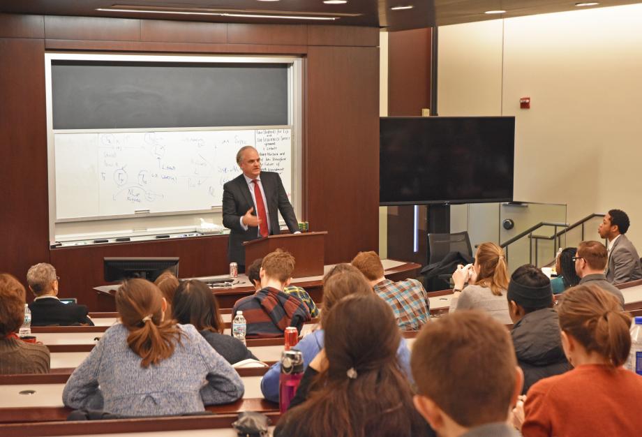 Douglas Blackmon speaking at the Law School