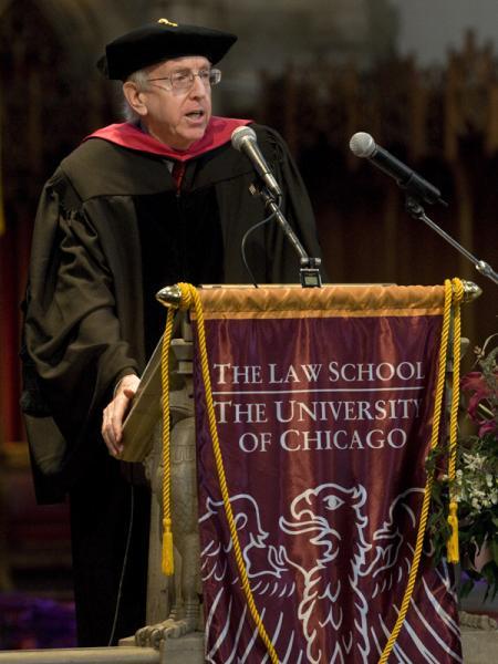 Judge Richard Posner of the U.S. Court of Appeals, Seventh Circuit, who is a Senior Lecturer at the Law School, gives the graduation address. Judge Richard Posner of the U.S. Court of Appeals, Seventh Circuit, who is a Senior Lecturer at the Law School, gives the graduation address.