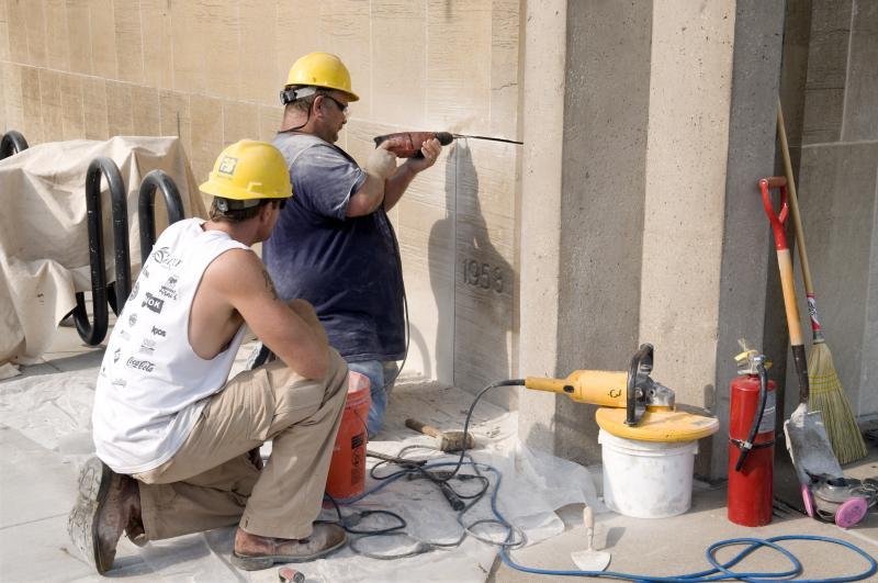 Opening the cornerstone proved difficult - the masons used every tool in their arsenal and still had problems reaching the treasure inside. Opening the cornerstone proved difficult - the masons used every tool in their arsenal and still had problems reaching the treasure inside.