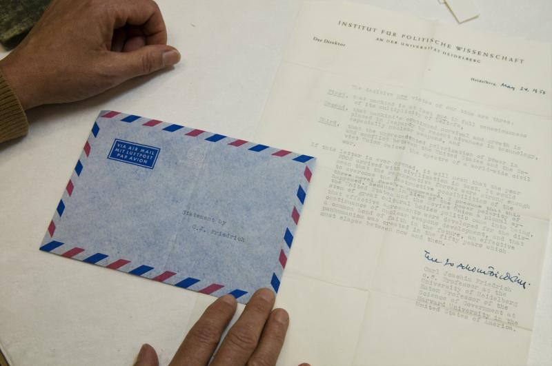 The restored letter from Professor CJ Friedrich, dated May 24, 1958. The restored letter from Professor CJ Friedrich, dated May 24, 1958.