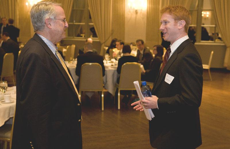 Assistant Professor Jonathan Masur at the First Monday event in October 2009.