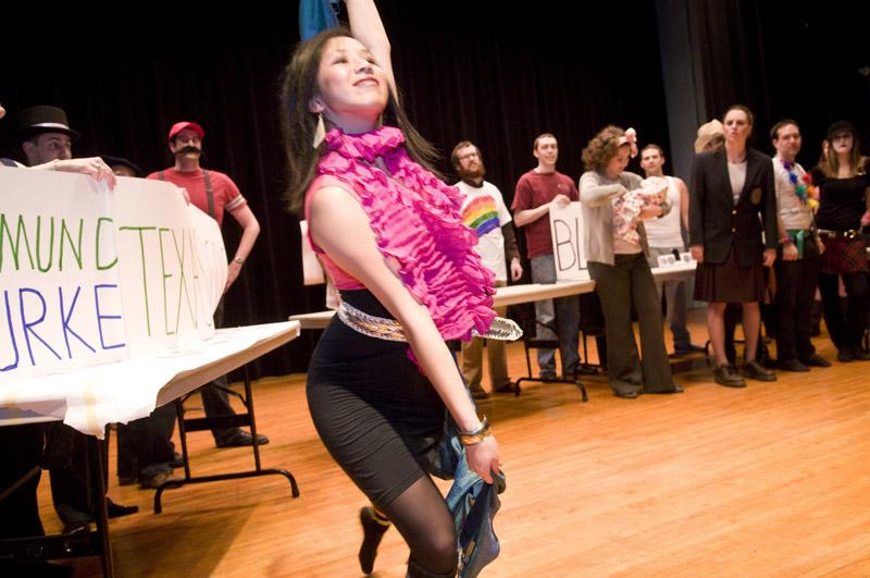 Student groups were ribbed during a scene set at the Student Organization Fair.