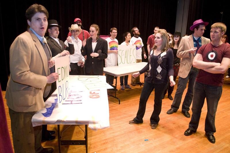 Students posing as the Edmund Burke Society.