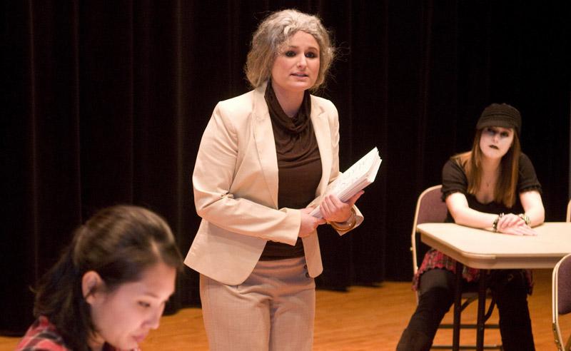 Monica Castro, '12, as Professor Mary Anne Case.