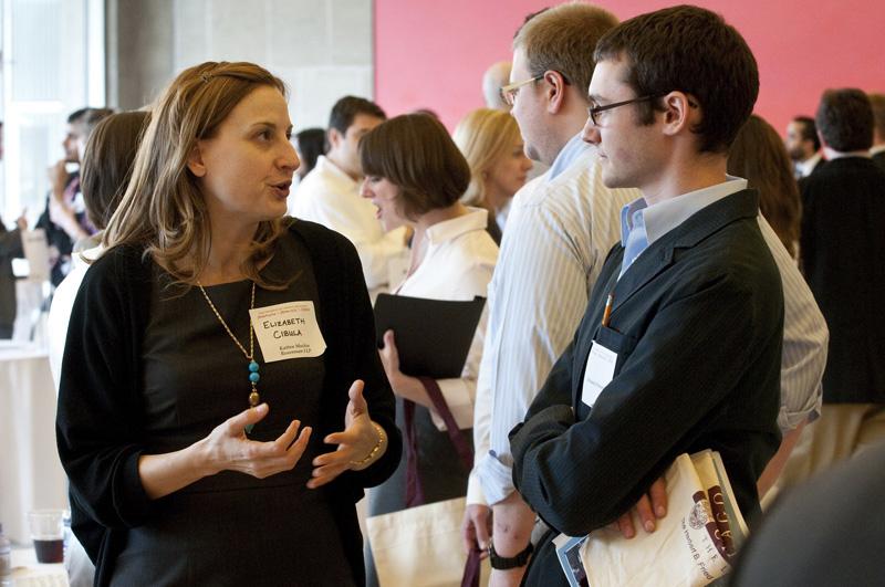 Students and employers alike are grateful for the chance to speak about legal practice in this informal setting.