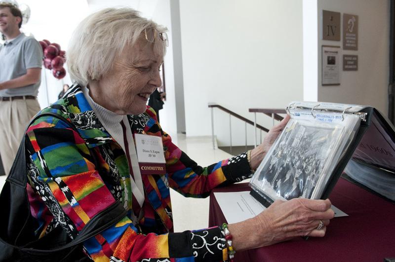 Alumni enjoyed paging through old class photos. 