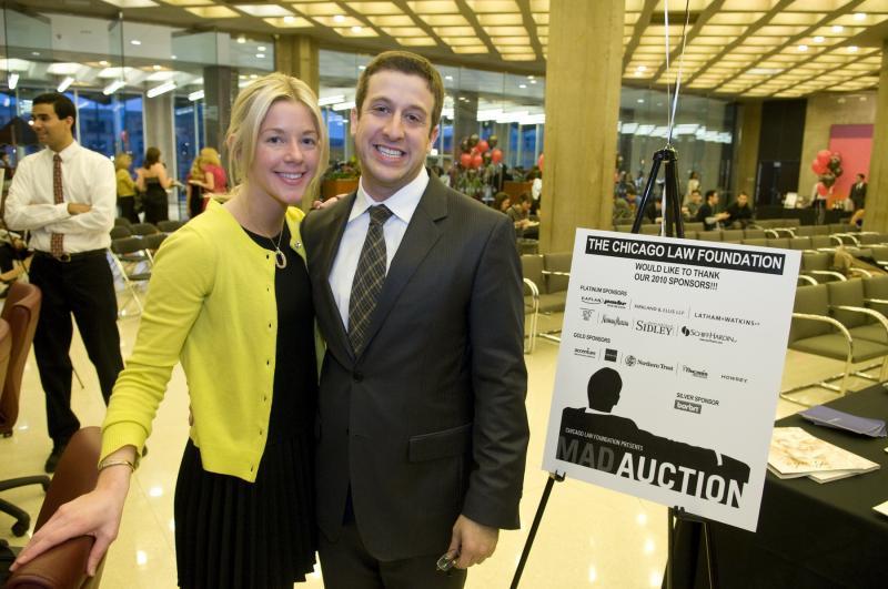Auction Chair Oren Lund, '10, and his fiancee, Lindsay Pierce, celebrate a successful auction. 
