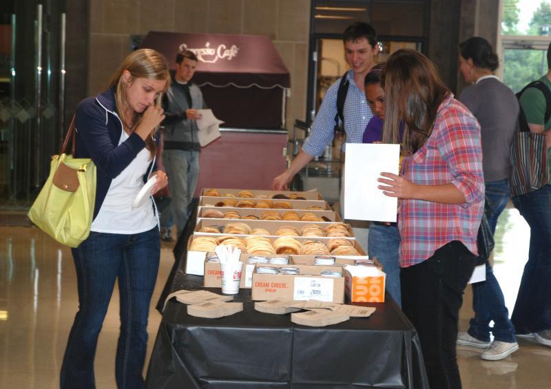 Students at their first Coffee Mess