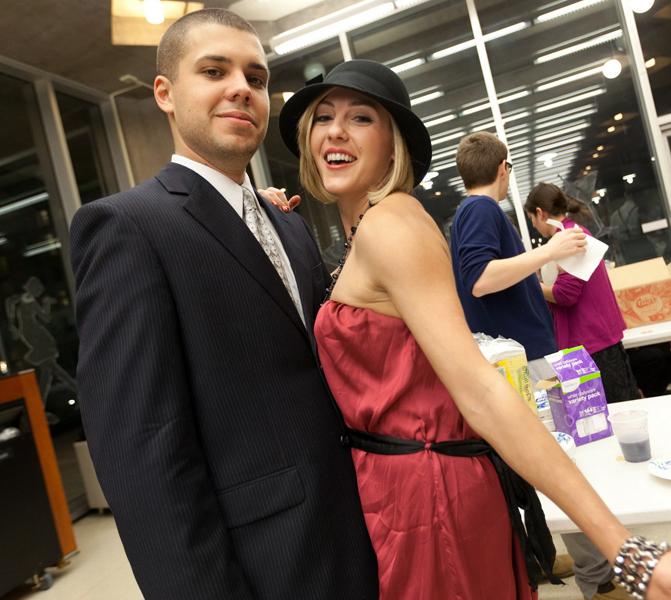 Woman dressed up in a flapper costume