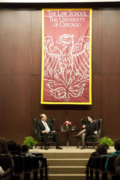 Professor David Strauss led the Q&A with the Justice.