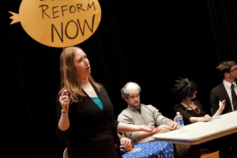 Students create all the costumes and set props.