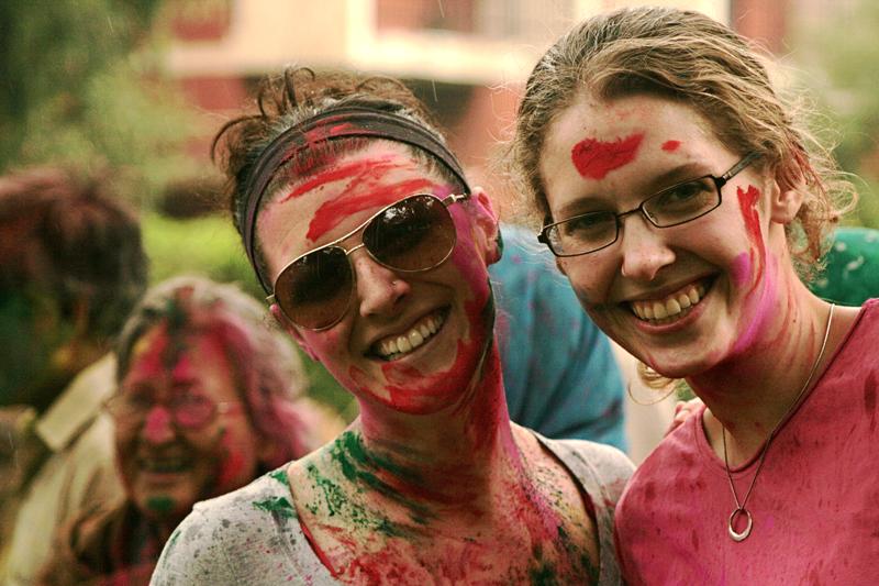 SSA student Megan McDermott and 1L Laura Jean Eichten celebrate Holi, India's festival of colors. SSA student Megan McDermott and 1L Laura Jean Eichten celebrate Holi