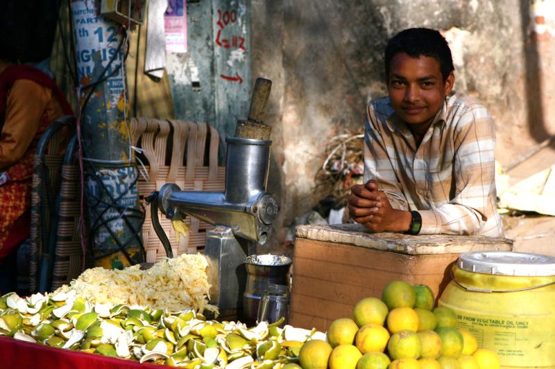 Lemonade vendor in Jammu market.