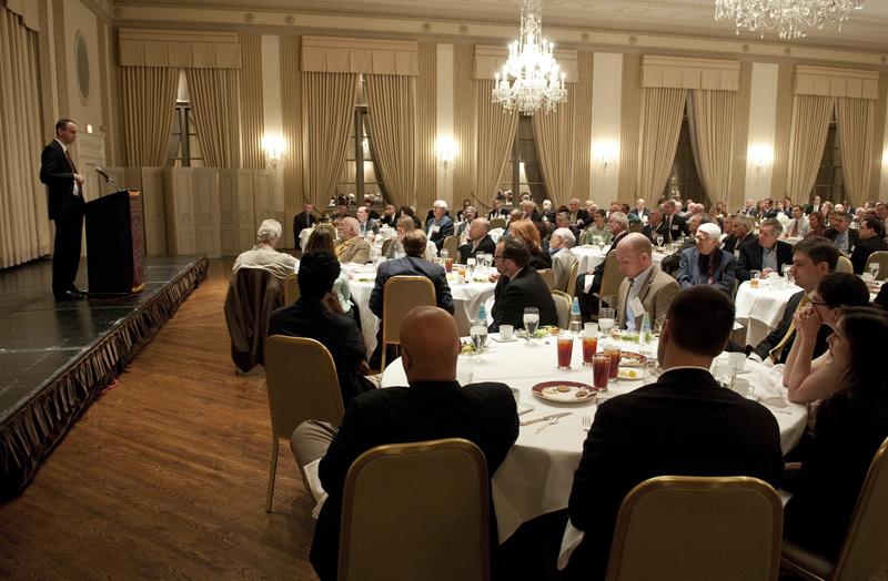 The Standard Club's ballroom.