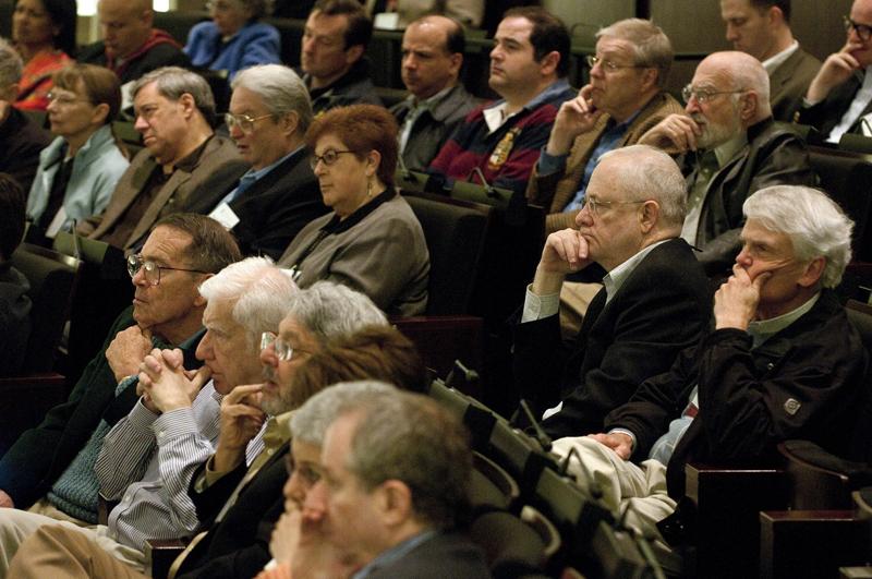 Dean Michael Schill also conducted a Town Hall meeting for alumni in the Auditorium. Dean Michael Schill also conducted a Town Hall meeting for alumni in the Auditorium.
