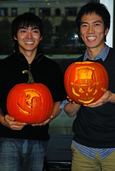 Annual pumpkin carving in the Green Lounge is an LLM tradition.