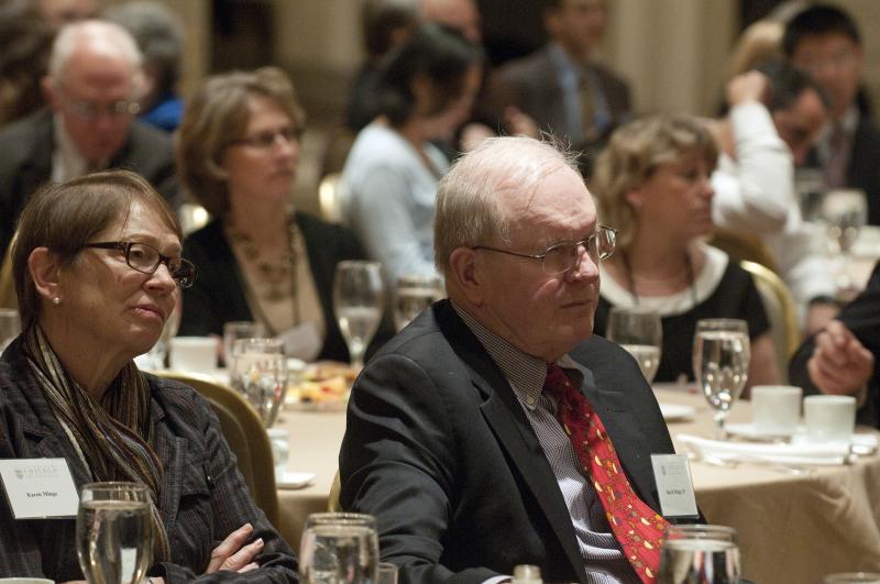The audience was attentive to the Loop Luncheon talk, featuring Professors Saul Levmore and Martha Nussbaum.